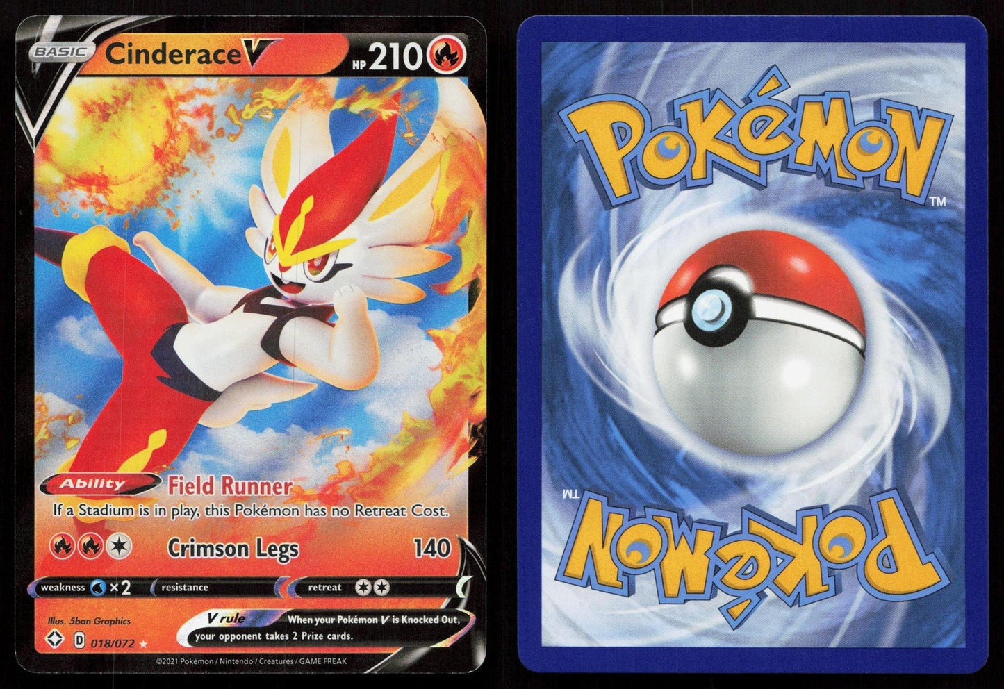 CINDERACE V 018/072 SHINING FATES NM - Mastercoins