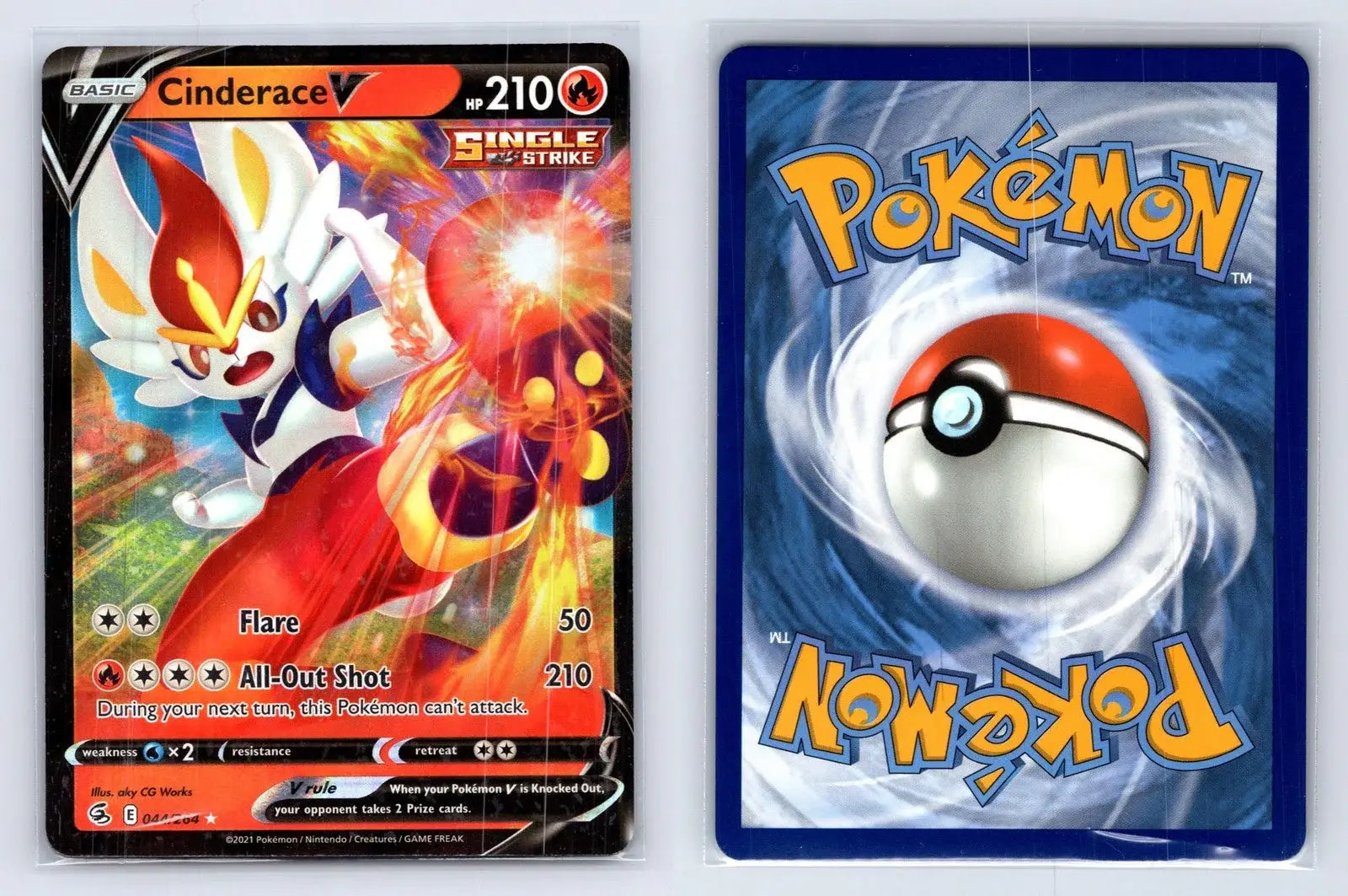Cinderace V 044/264 Fusion Strike Pokemon NM - Mastercoins