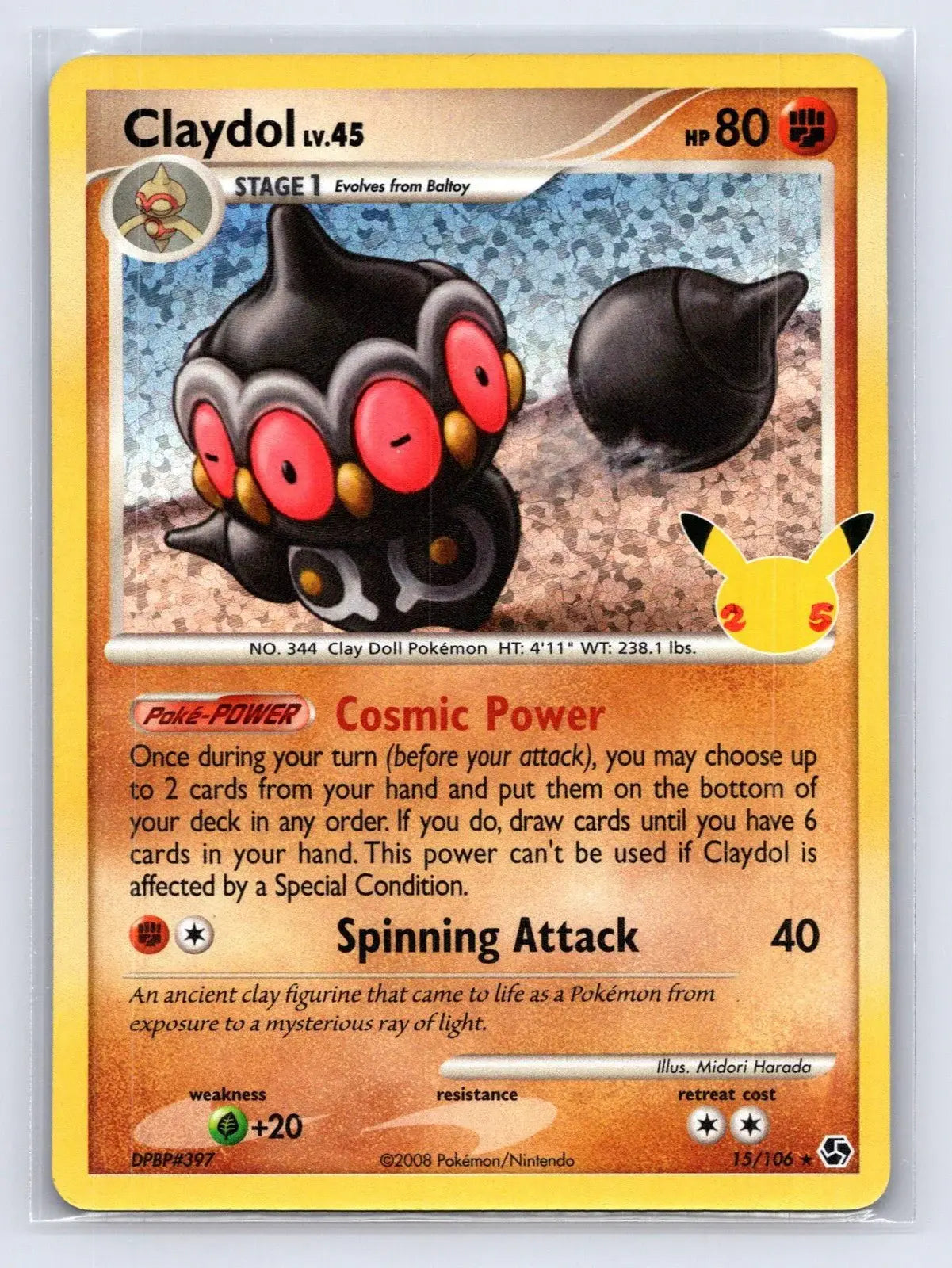 Claydol 15/106 25th Celebrations: Classic Collection Pokemon NM - Mastercoins
