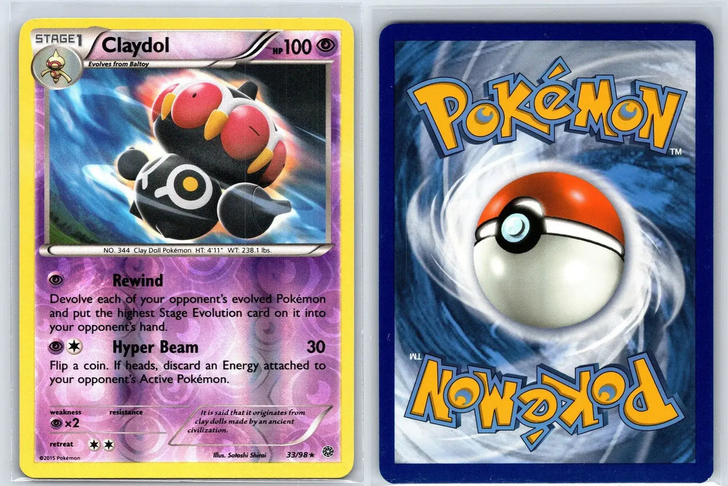 Claydol 33/98 Reverse Holo Ancient Origins Pokemon NM - Mastercoins
