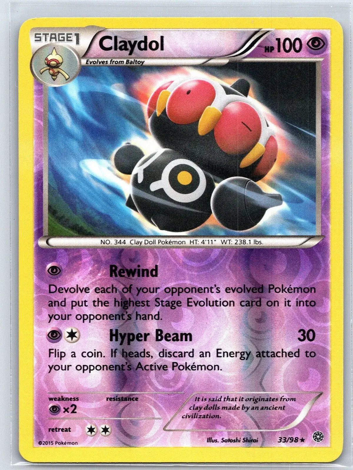 Claydol 33/98 Reverse Holo Ancient Origins Pokemon NM - Mastercoins