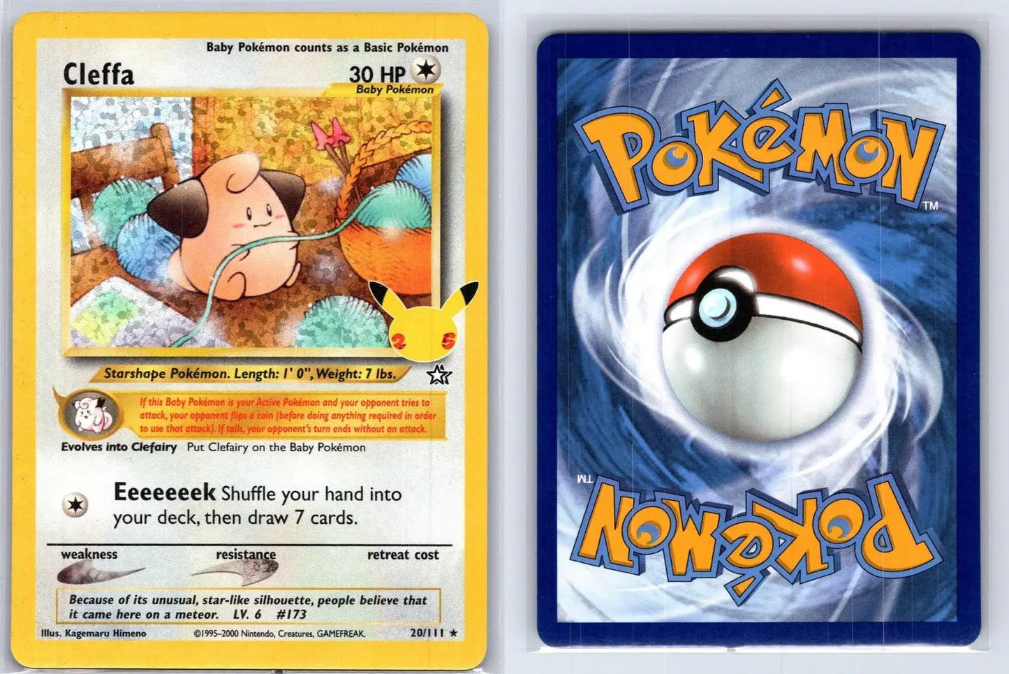 Cleffa 20/111 25th Celebrations: Classic Collection Pokemon NM - Mastercoins