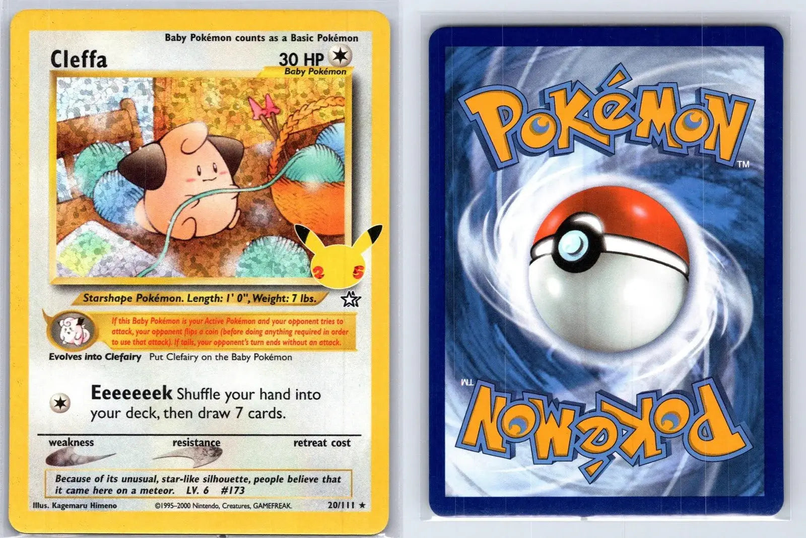 Cleffa 20/111 25th Celebrations: Classic Collection Pokemon NM - Mastercoins