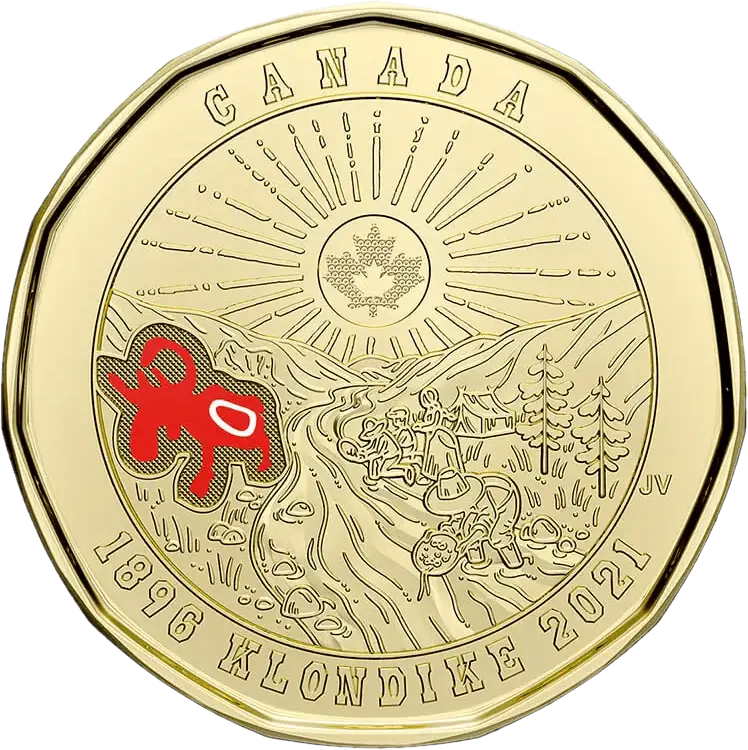 (Coloured) 2021 Canadian $1 Klondike Gold Rush 125th Anniv - UNC ex Mint Roll - Mastercoins