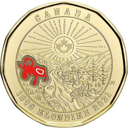 (Coloured) 2021 Canadian $1 Klondike Gold Rush 125th Anniv - UNC ex Mint Roll - Mastercoins