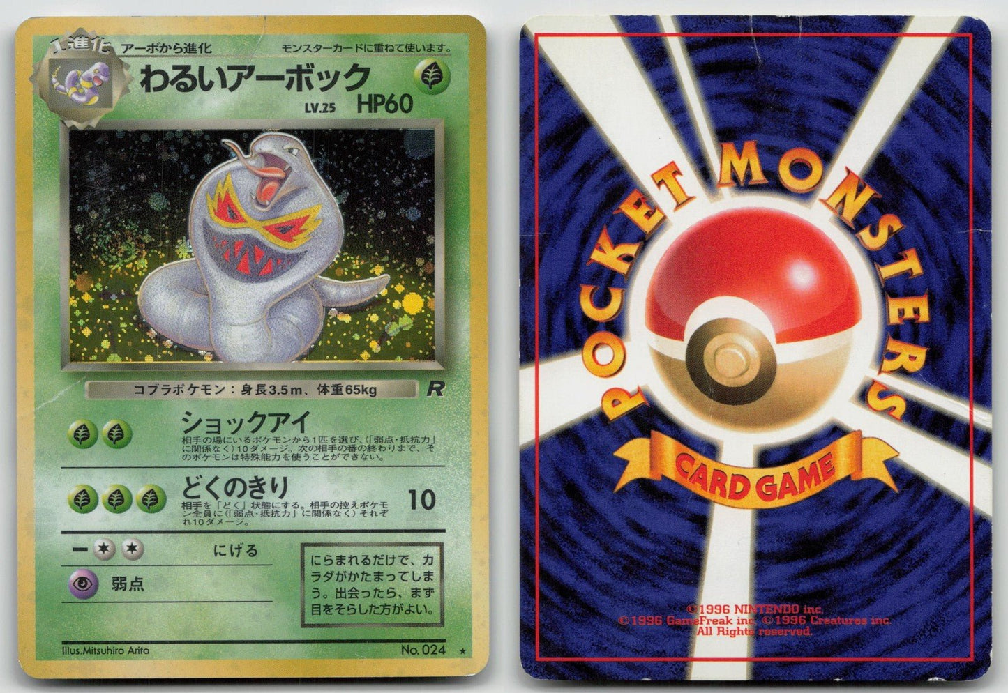 DARK ARBOK NO. 024 TEAM ROCKET POKEMON JAPANESE DMG - Mastercoins
