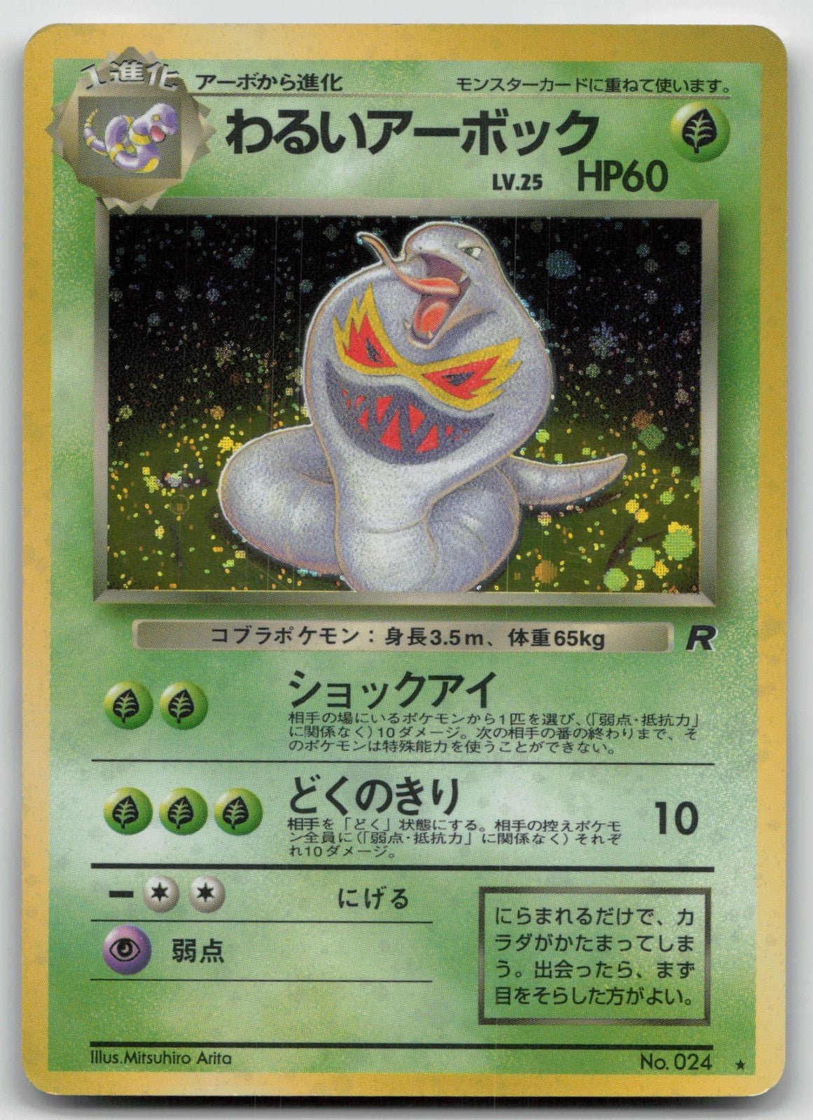 Dark Arbok No. 024 Team Rocket Pokemon Japanese HP - Mastercoins