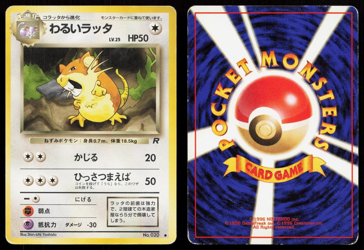 Dark Raticate No. 020 Team Rocket Japanese HP - Mastercoins