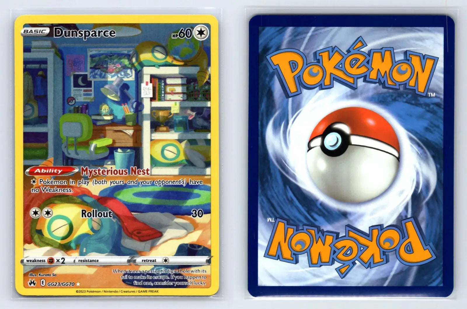 Dunsparce GG23/GG70 Crown Zenith Galarian Gallery Pokemon Near Mint - Mastercoins