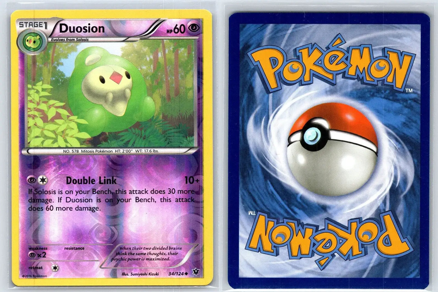 Duosion 34/124 Reverse Holo Fates Collide Pokemon NM - Mastercoins