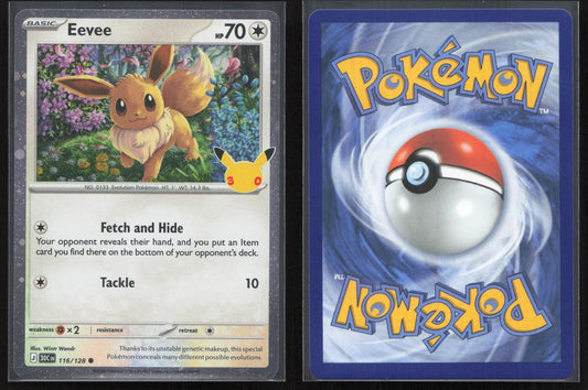 Eevee (30th Celebration) 116/128 Blister Exclusives Common NM - Mastercoins