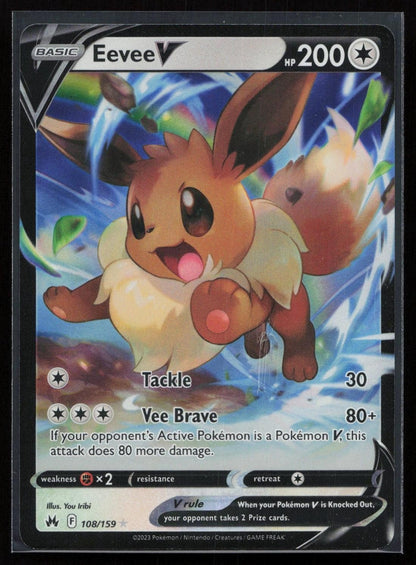 Eevee V 108/159 Crown Zenith V Rare NM - Mastercoins