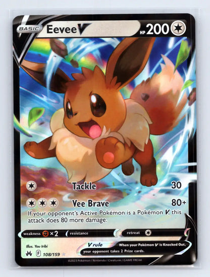 Eevee V 108/159 Rare V Crown Zenith Pokemon Near Mint - Mastercoins