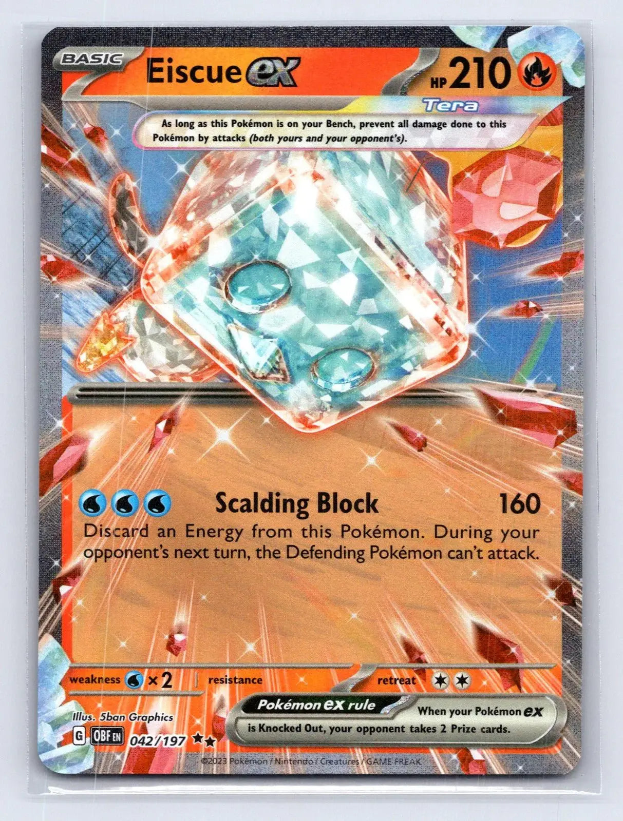 Eiscue ex 042/197 Obsidian Flames Pokemon NM - Mastercoins