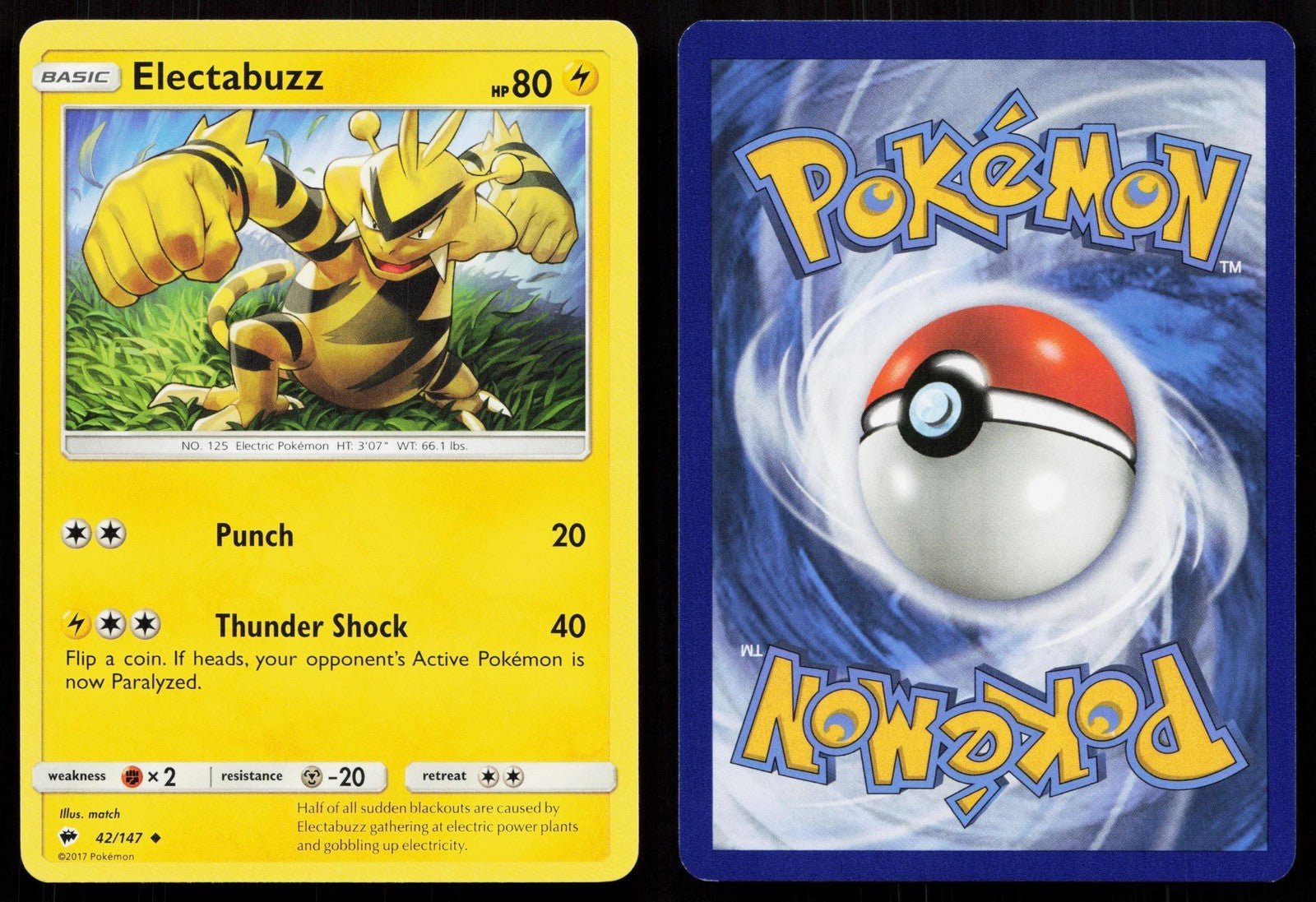 ELECTABUZZ 42/147 BURNING SHADOWS NM - Mastercoins