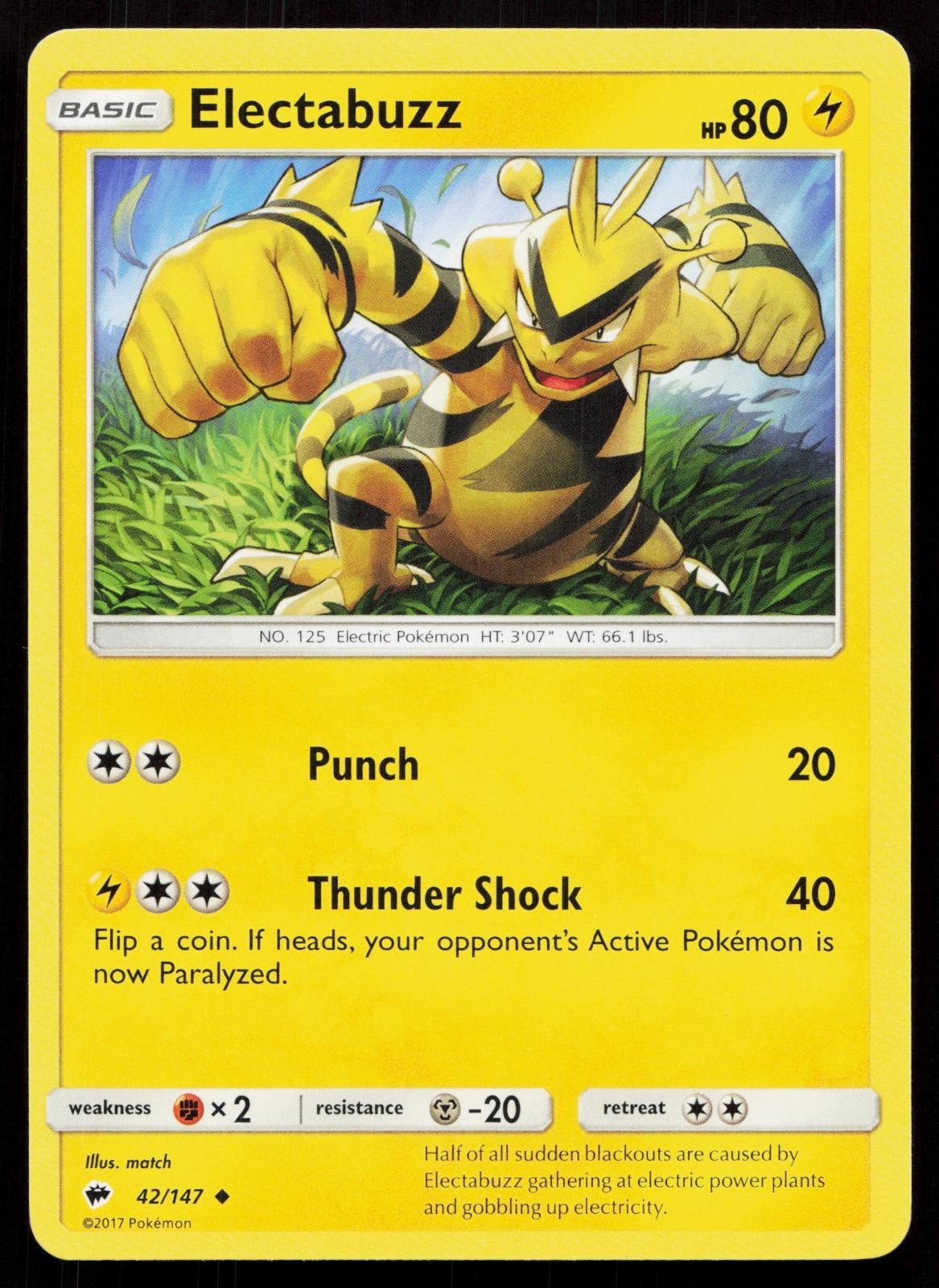 ELECTABUZZ 42/147 BURNING SHADOWS NM - Mastercoins