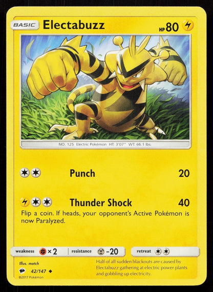 ELECTABUZZ 42/147 BURNING SHADOWS NM - Mastercoins