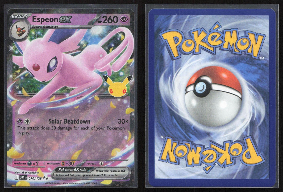 Espeon ex 070/128 ME: 30th Celebration Double Rare NM - Mastercoins