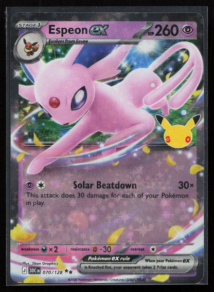 Espeon ex 070/128 ME: 30th Celebration Double Rare NM - Mastercoins