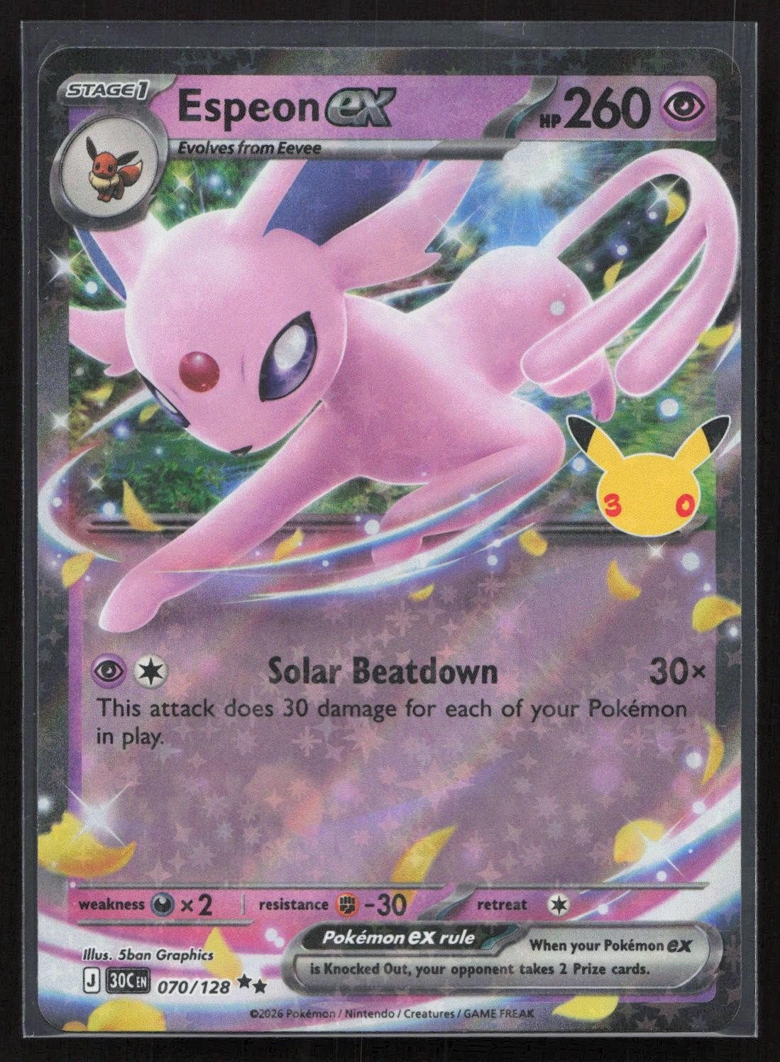Espeon ex 070/128 ME: 30th Celebration Double Rare NM - Mastercoins