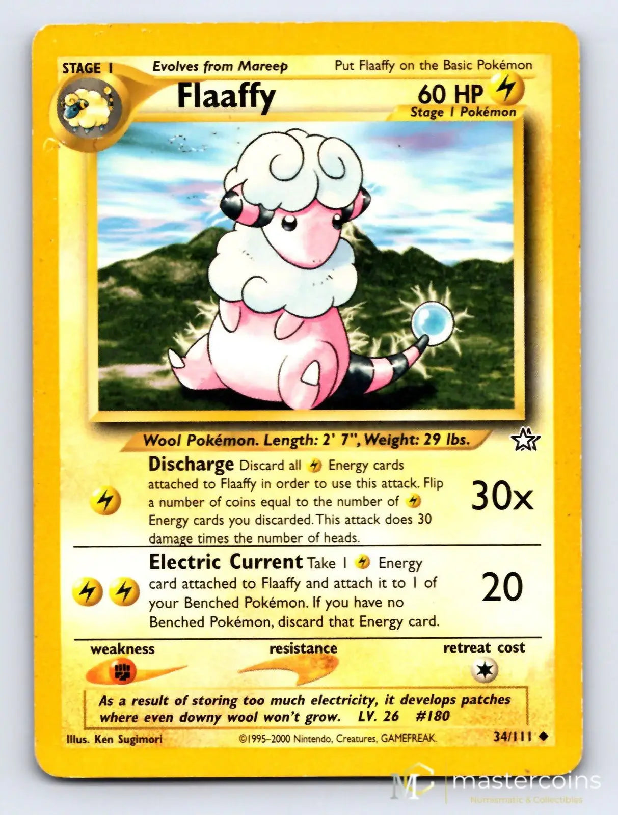 Flaaffy 34/111 Neo Genesis Pokemon MP - Mastercoins