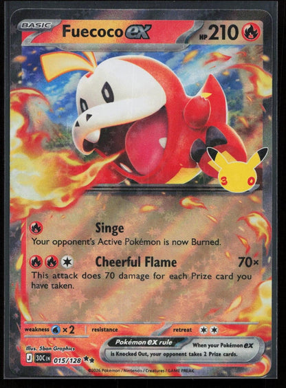 Fuecoco ex 015/128 ME: 30th Celebration Double Rare NM - Mastercoins