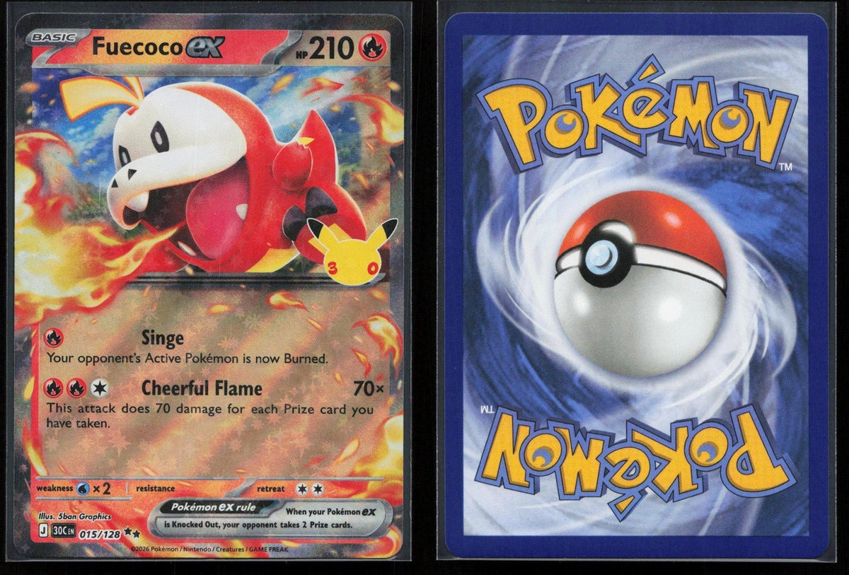 Fuecoco ex 015/128 ME: 30th Celebration Double Rare NM - Mastercoins