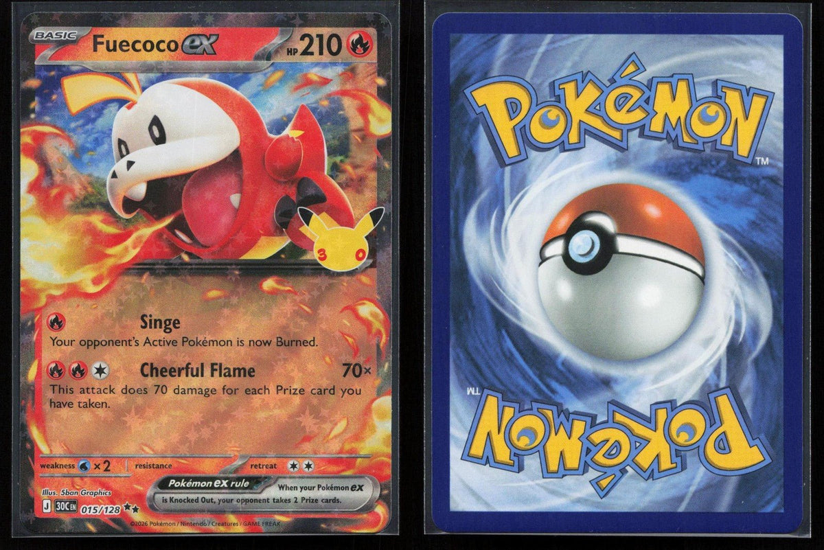 Fuecoco ex 015/128 ME: 30th Celebration Double Rare NM - Mastercoins