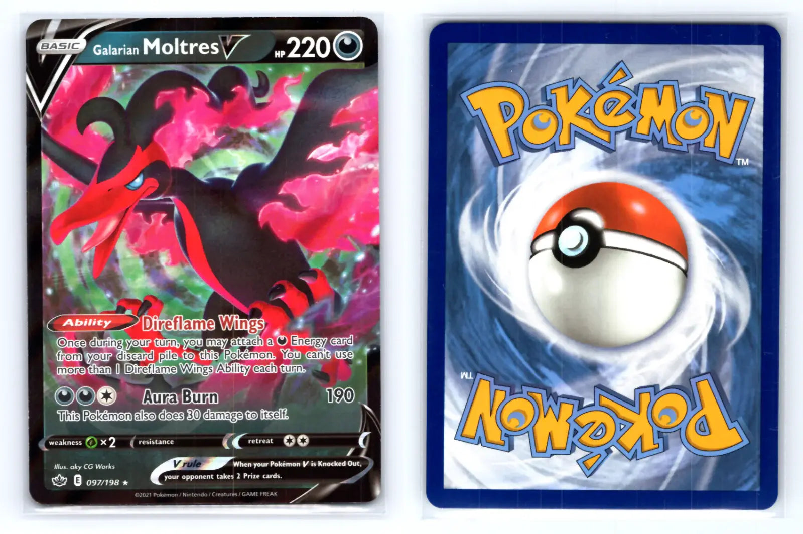 Galarian Moltres V 097/198 Ultra Rare Chilling Reign - Mastercoins