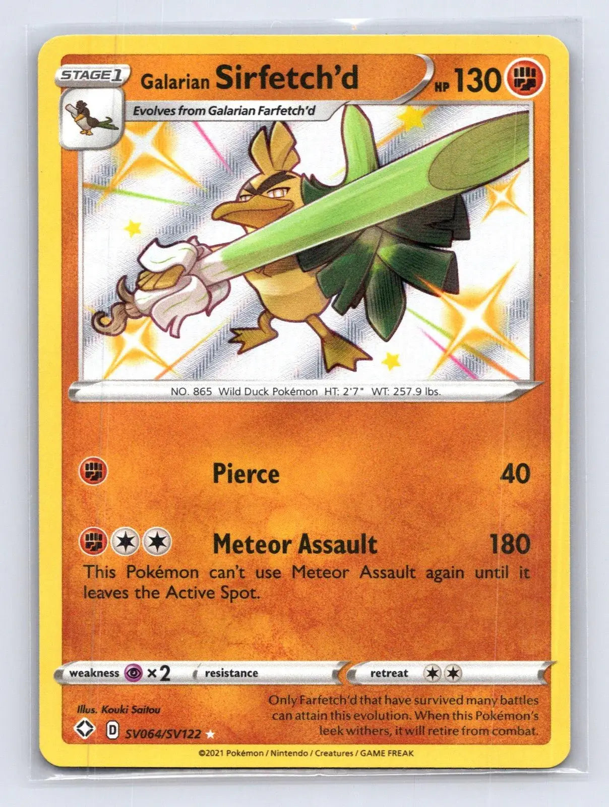 Galarian Sirfetch'd SV064/SV122 Shining Fates Shiny Vault Pokemon NM - Mastercoins