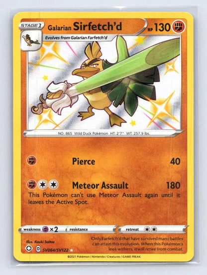 Galarian Sirfetch'd SV064/SV122 Shining Fates Shiny Vault Pokemon NM - Mastercoins