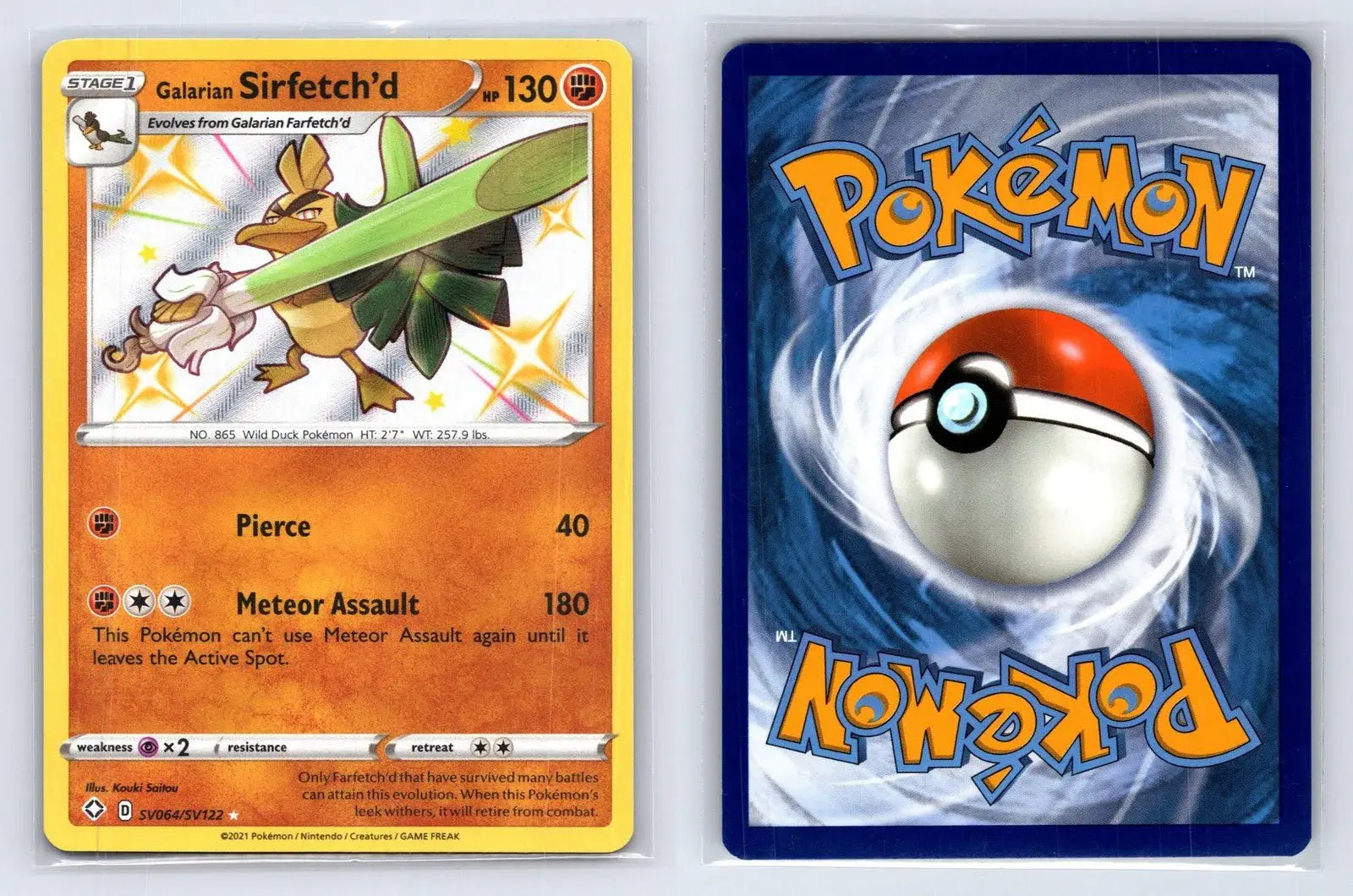 Galarian Sirfetch'd SV064/SV122 Shining Fates Shiny Vault Pokemon NM - Mastercoins