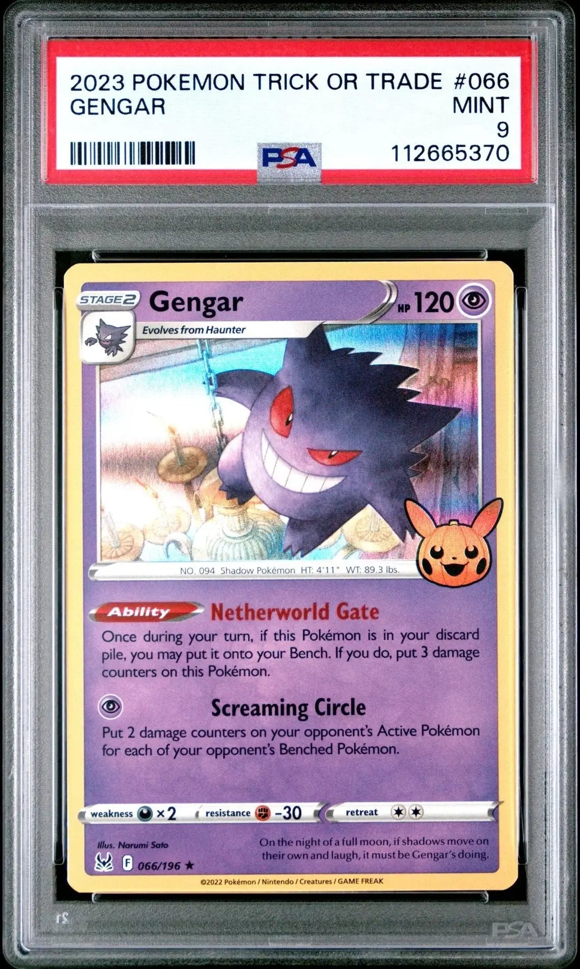 ?? GENGAR 066 2023 POKEMON TRICK OR TRADE PSA 9 - Mastercoins