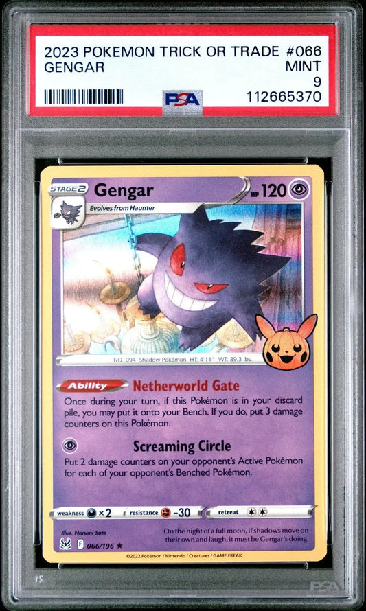 ?? GENGAR 066 2023 POKEMON TRICK OR TRADE PSA 9 - Mastercoins