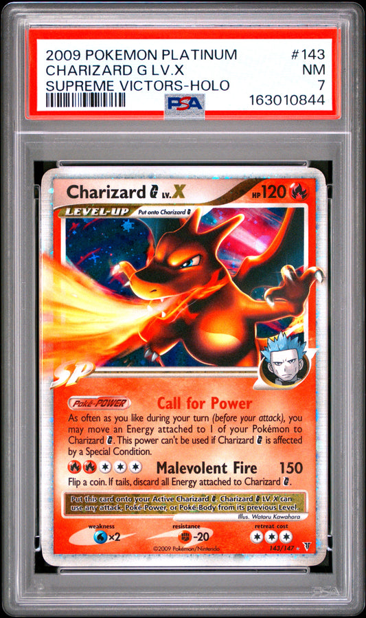Charizard G LV.X Holo 143/147 PSA 7 Supreme Victors Mastercoins