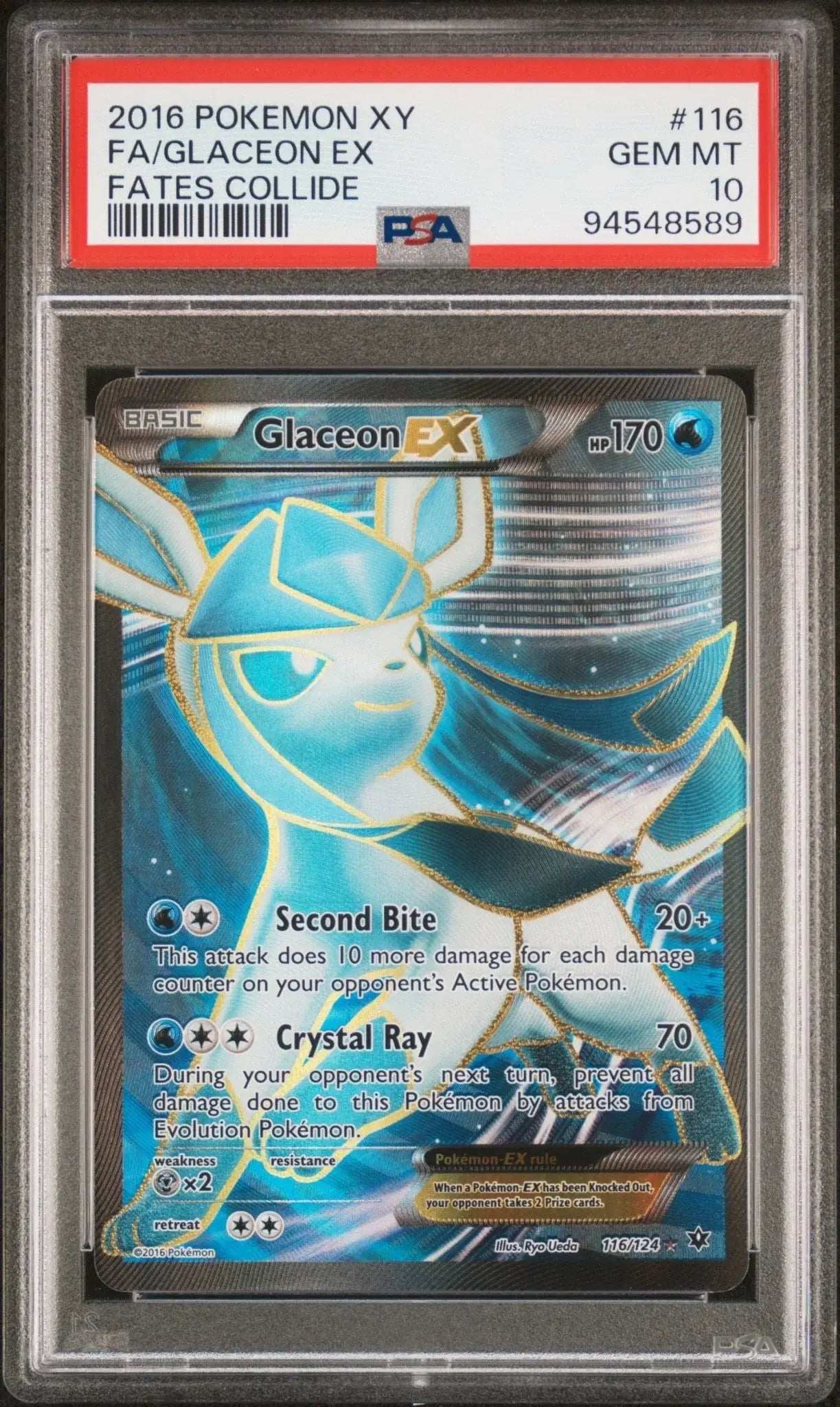 ?? GLACEON EX 116 XY FATES COLLIDE PSA 10 - Mastercoins