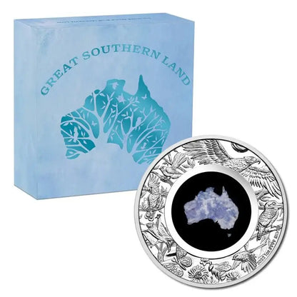 Great Southern Land 1oz Silver Proof Coin Set of 3 - Opal, Mother of Pearl, Lepidolite - Mastercoins