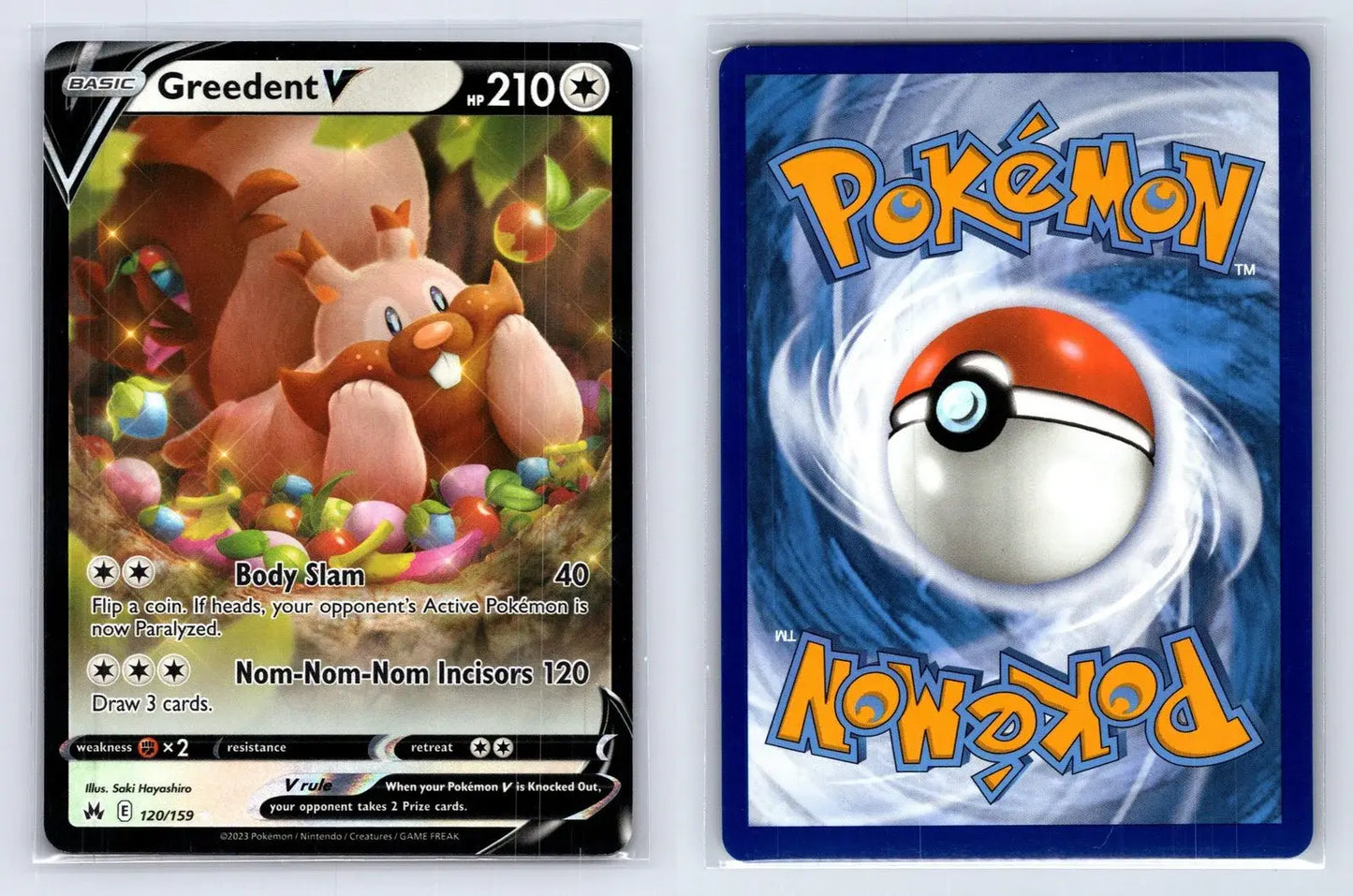 Greedent V 120/159 Crown Zenith Pokemon NM - Mastercoins