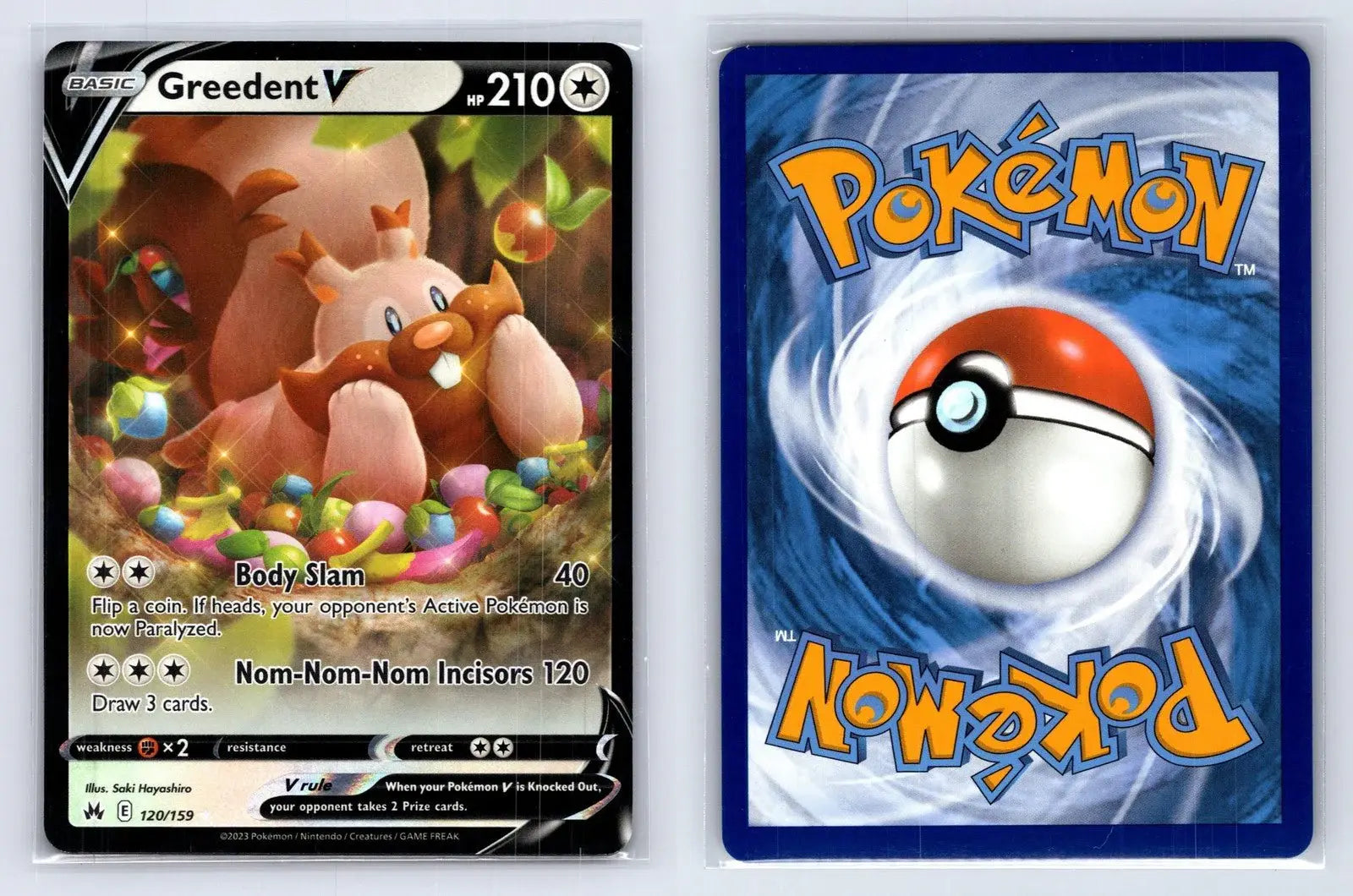 Greedent V 120/159 Crown Zenith Pokemon NM - Mastercoins