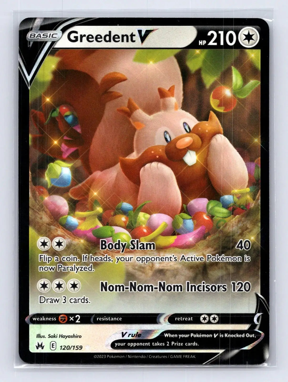 Greedent V 120/159 Crown Zenith Pokemon NM - Mastercoins