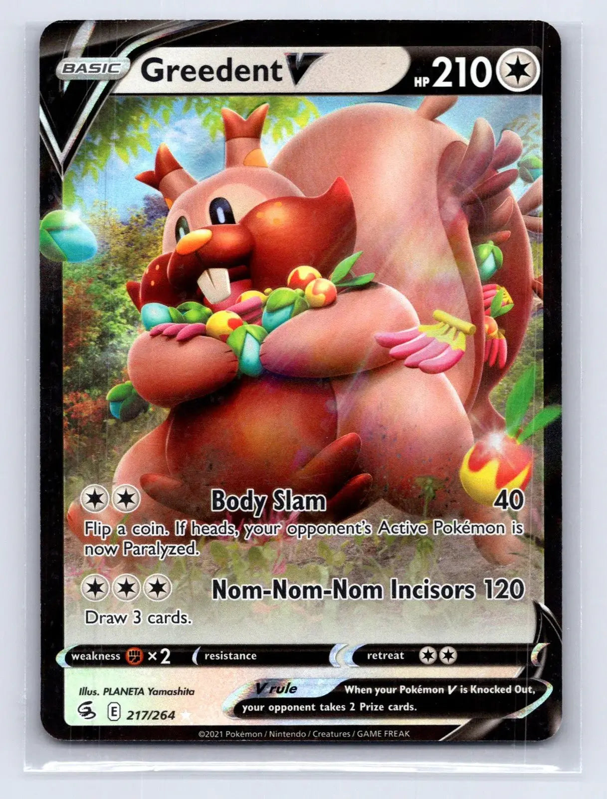 Greedent V 217/264 Fusion Strike Pokemon NM - Mastercoins