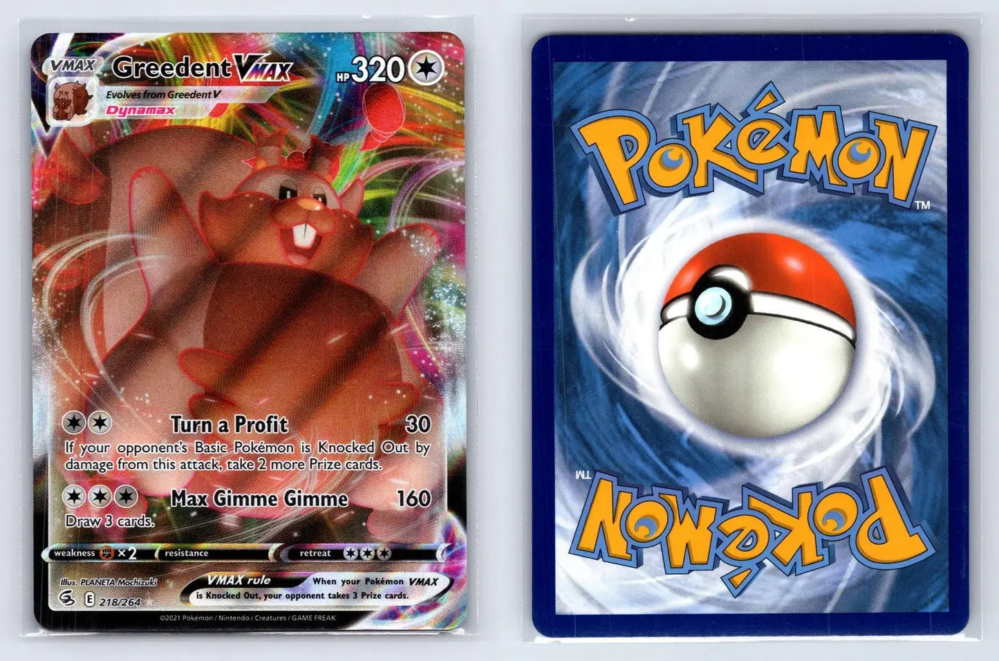 Greedent VMAX 218/264 Fusion Strike Pokemon NM - Mastercoins