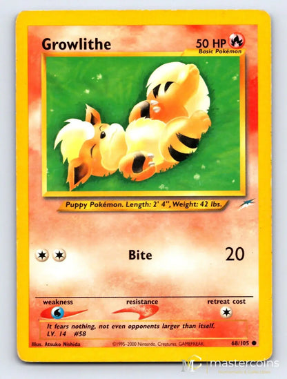 Growlithe 68/105 Neo Destiny Pokemon MP - Mastercoins