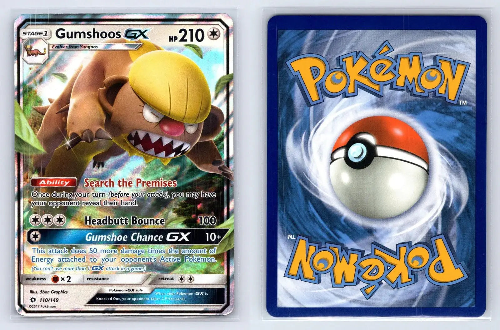 Gumshoos GX 110/149 Sun & Moon Pokemon NM - Mastercoins