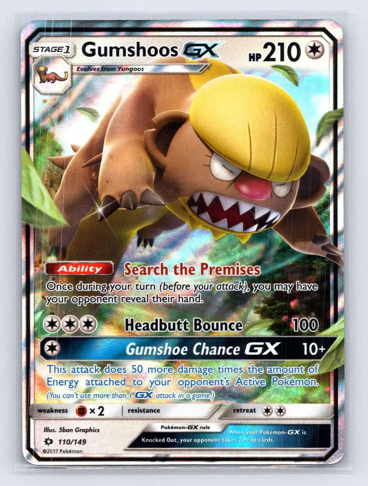 Gumshoos GX 110/149 Sun & Moon Pokemon NM - Mastercoins
