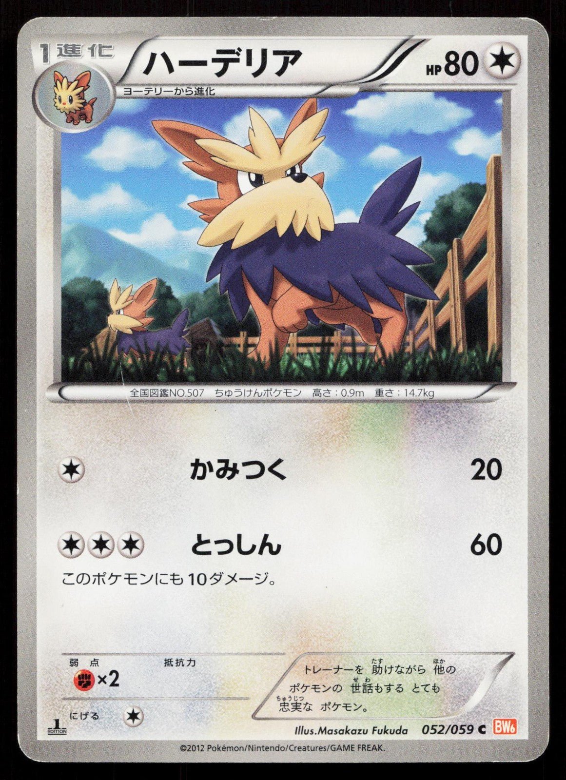 HERDIER 052/059 COLD FLARE POKEMON JAPANESE HP - Mastercoins