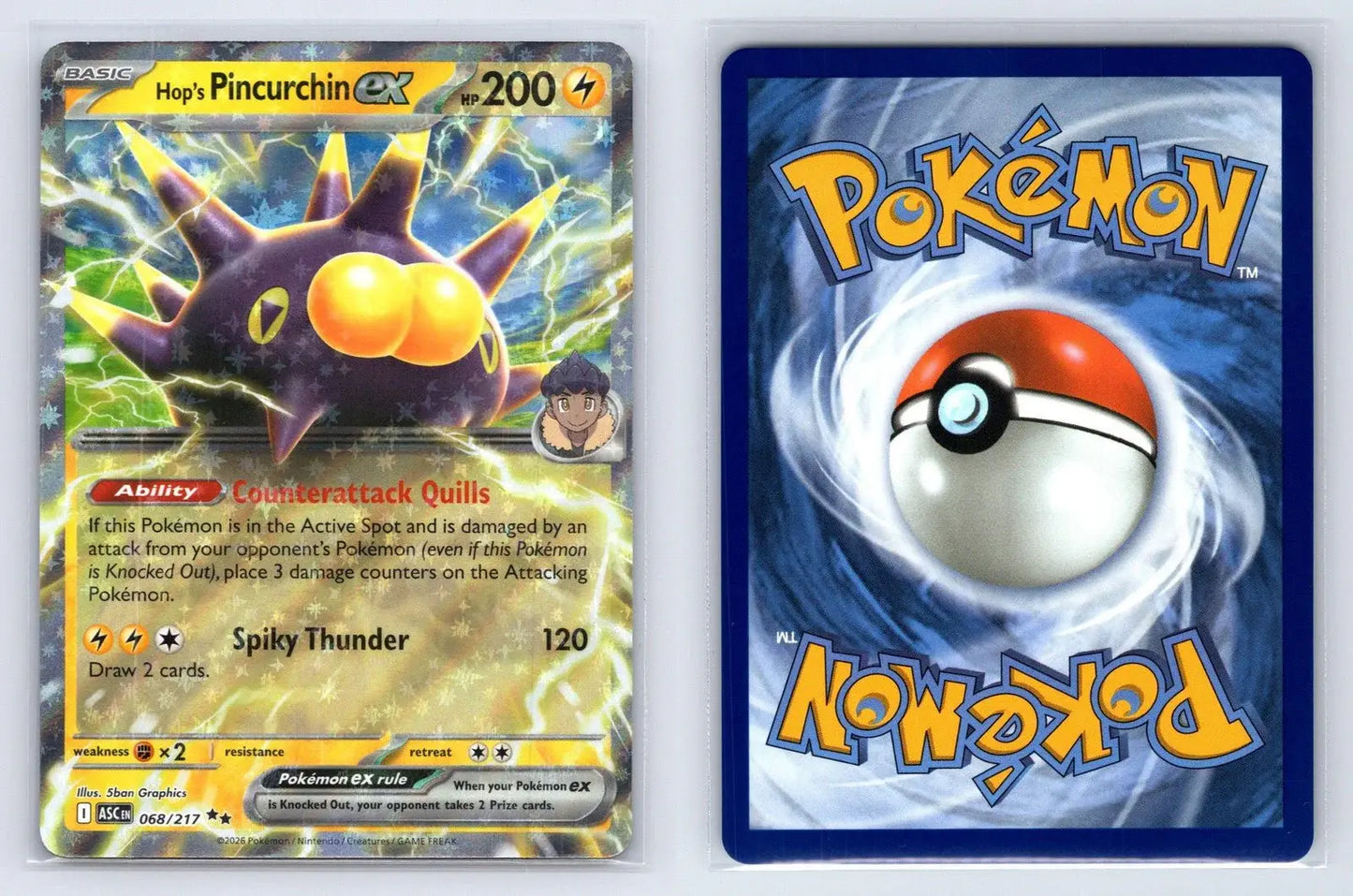Hop's Pincurchin ex 068/217 ME: Ascended Heroes Pokemon NM - Mastercoins