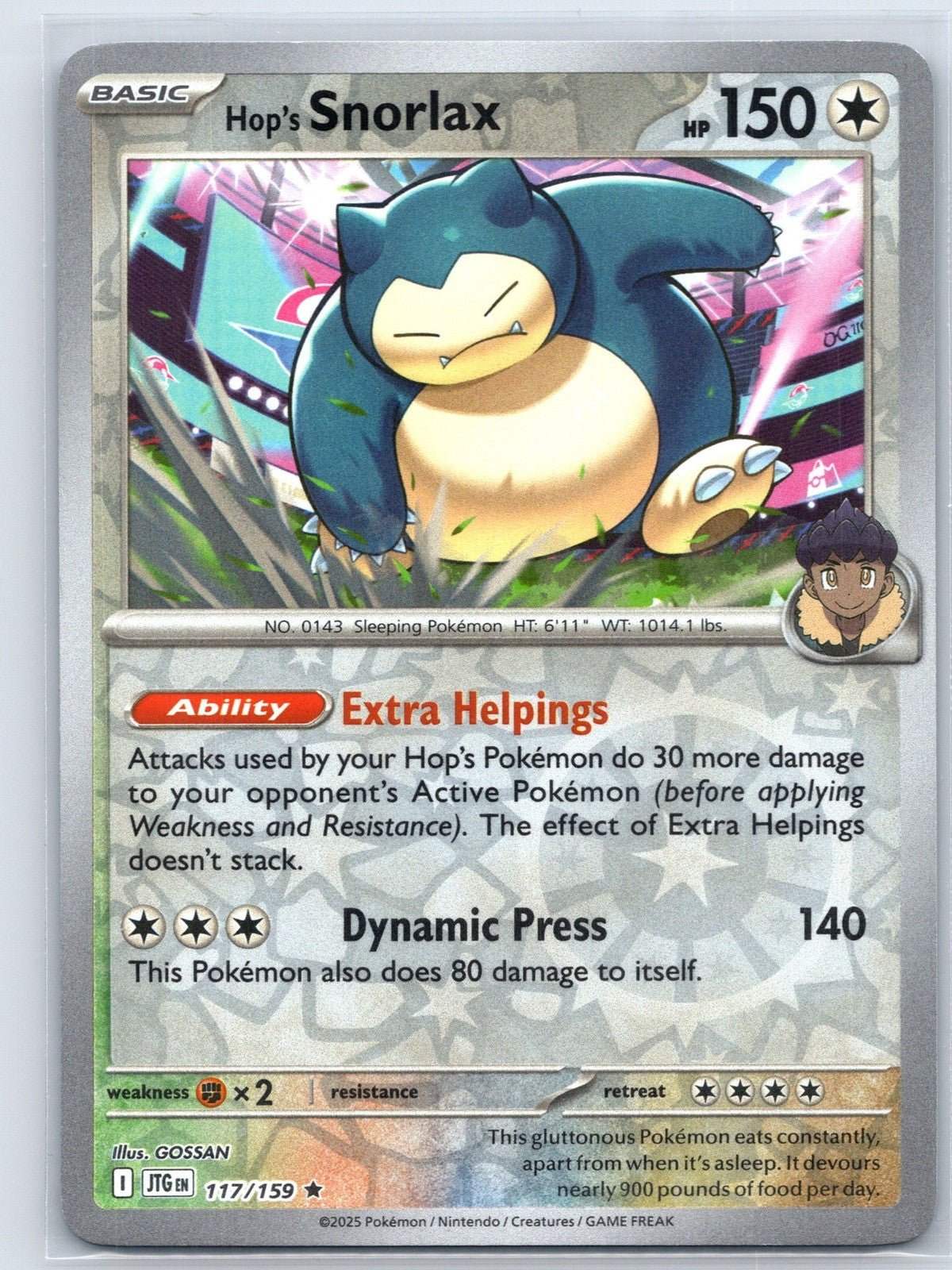 Hop's Snorlax 117/159 Journey Together Pokemon NM - Mastercoins