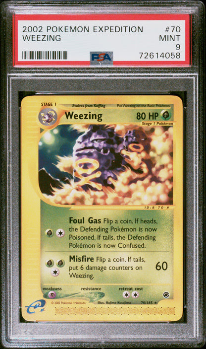 🎰👀 WEEZING 70/165 EXPEDITION PSA 9 Mastercoins