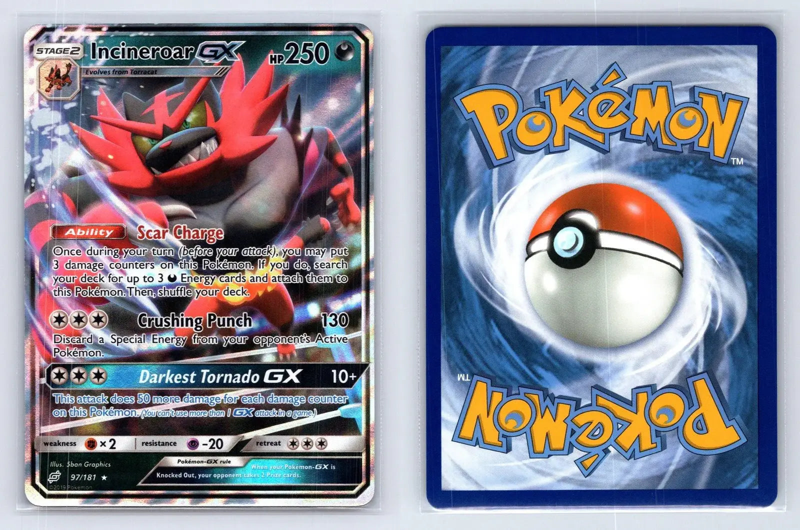 Incineroar GX 97/181 Team Up Pokemon NM - Mastercoins